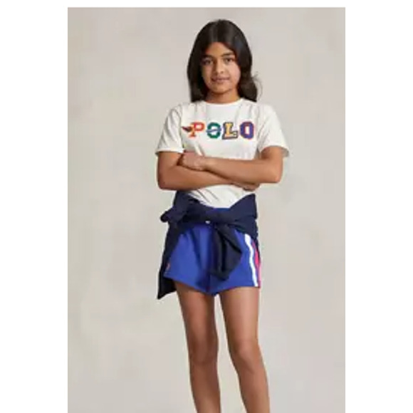 Polo Ralph Lauren Girls Stiped Fleece Shorts Size Medium (8-10) Blu/Pink NWT - Picture 5 of 6